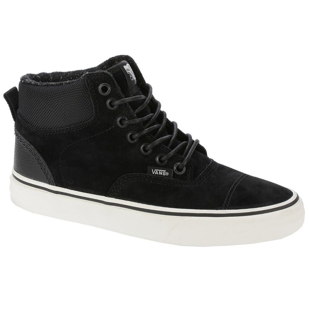 Vans Era-hi Pig Suede & Nylon Black White‎ Skateboard Shoes Sneakers Size Mens 8